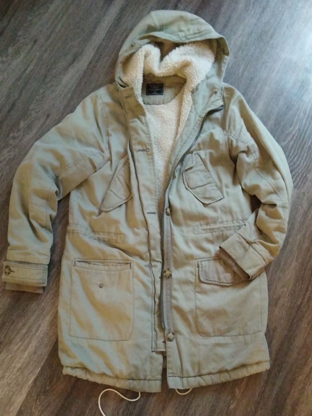 ABERCROMBIE & FITCH- Y2K Green Sherpa Lined Utility Jacket Size S